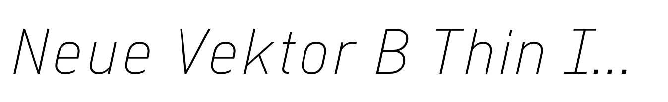 Neue Vektor B Thin Italic